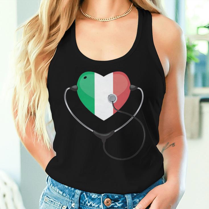 Italian Nurse Doctor National Flag Colors Of Italy Medical Women Tank Top Gifts for Her