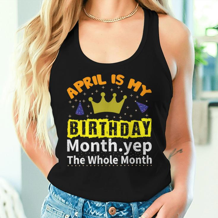 It's My Birthday April Month Groovy Birthday Novelty Women Tank Top Gifts for Her