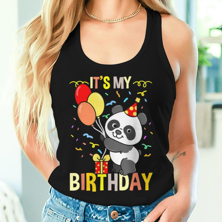 Its My Birthday Panda Animal Women Tank Top Gifts for Her