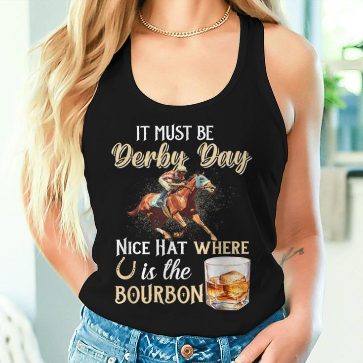 It's Must Be Derby Day Bourbon Horse Racing Women Tank Top Gifts for Her