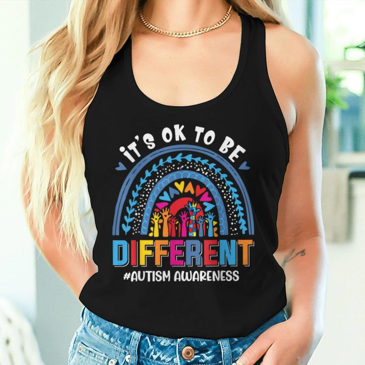 It's Ok To Be Different Autism Awareness Leopard Rainbow Kid Women Tank Top Gifts for Her