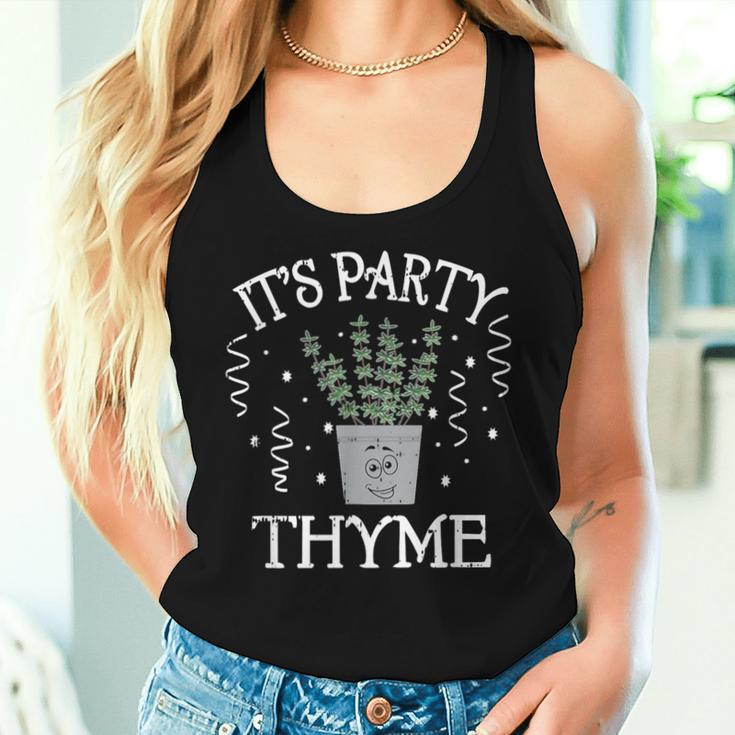 It's Party Thyme Herb Plant Cute Joke Outfit Idea Women Tank Top Gifts for Her