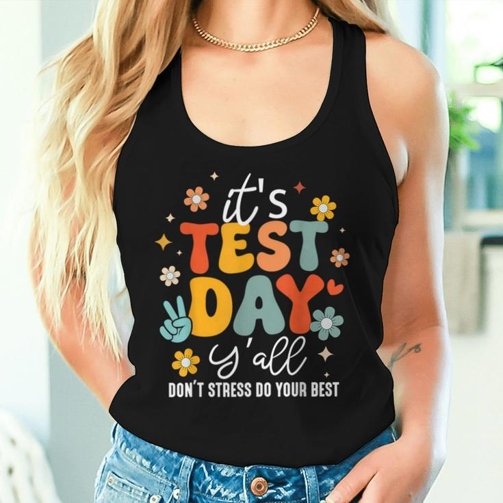 It's Test Day Y'all Groovy Testing Day Teacher Student Exam Women Tank Top Gifts for Her