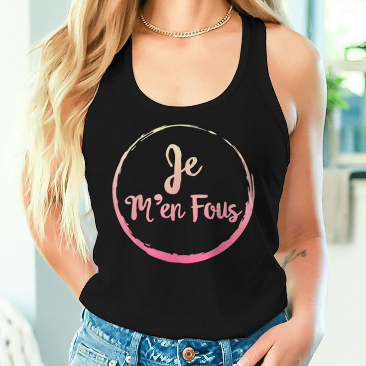 Je M'en Fous French Quotes Saying French Teacher Student Women Tank Top Gifts for Her