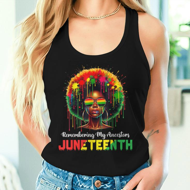 Junenth Black African Hair Remembering My Ancestors Women Tank Top Gifts for Her