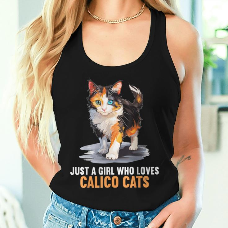 Just A Girl Who Loves Calico Cats Calico Cat Women Tank Top Gifts for Her