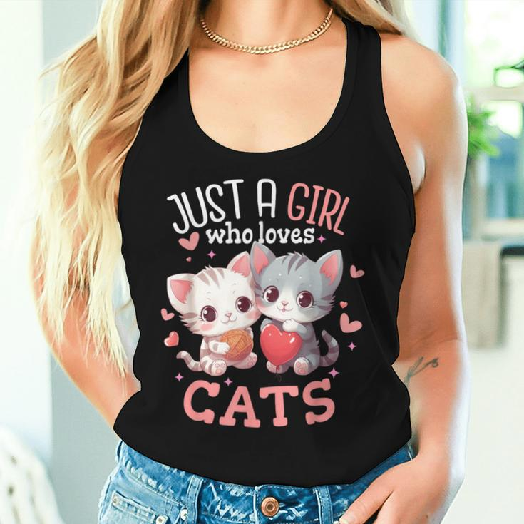 Just A Girl Who Loves Cats Cute Cat Lover Women Tank Top Gifts for Her