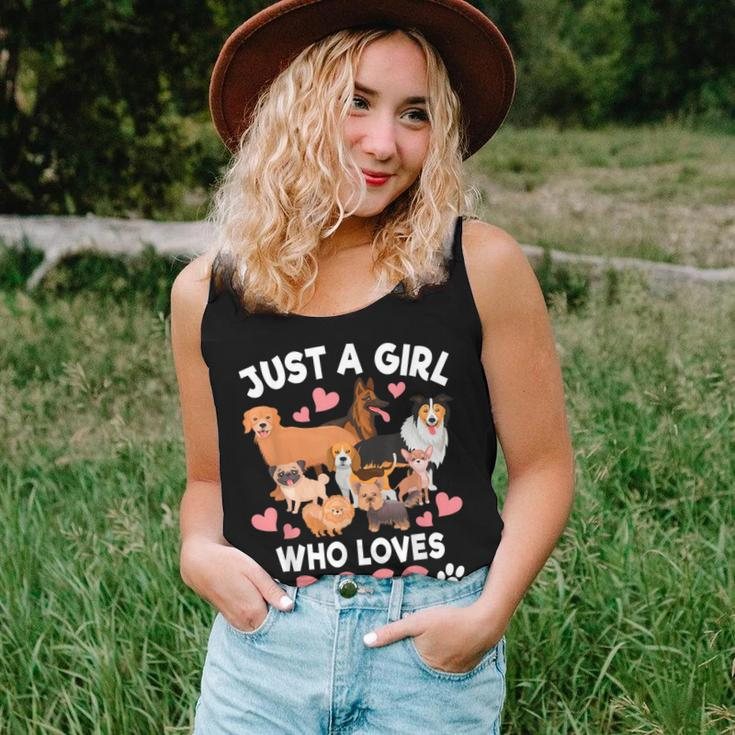 Just A Girl Who Loves Dogs Puppy Dog Lover Girls Toddlers Women Tank Top Gifts for Her