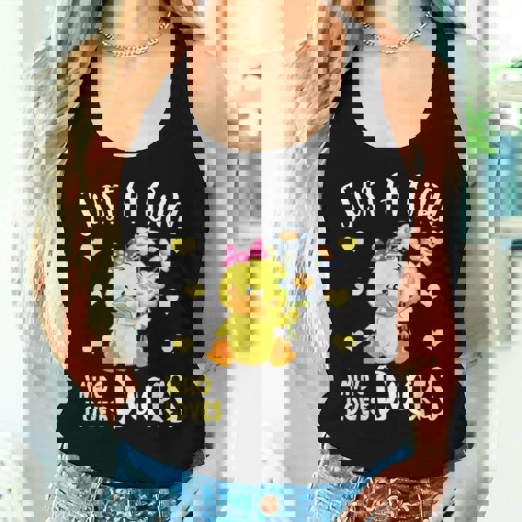 Just A Girl Who Loves Ducks Lovers Outfits Kawaii Animals Women Tank Top Gifts for Her