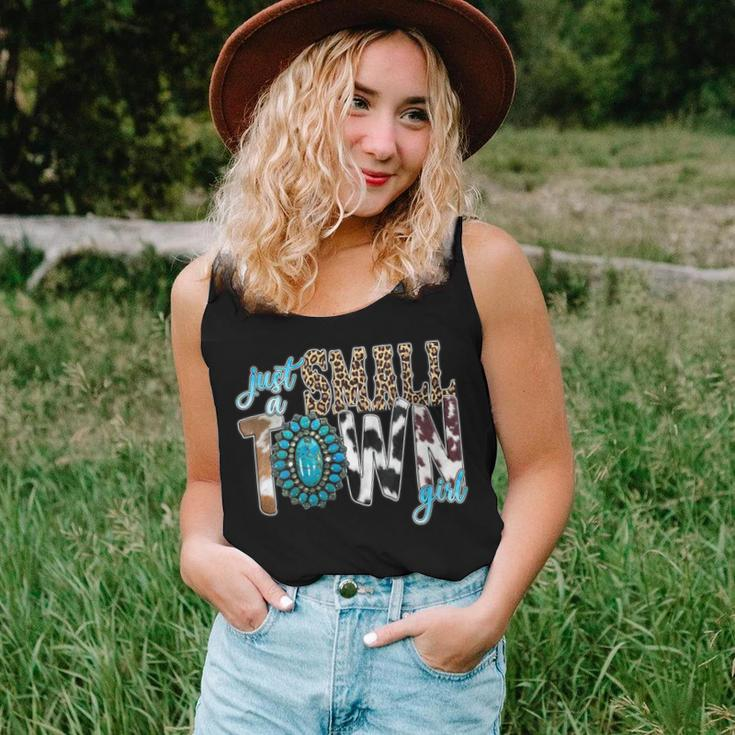 Just A Small Town Girl Cow Print Turquoise Wild Soul Women Tank Top Gifts for Her