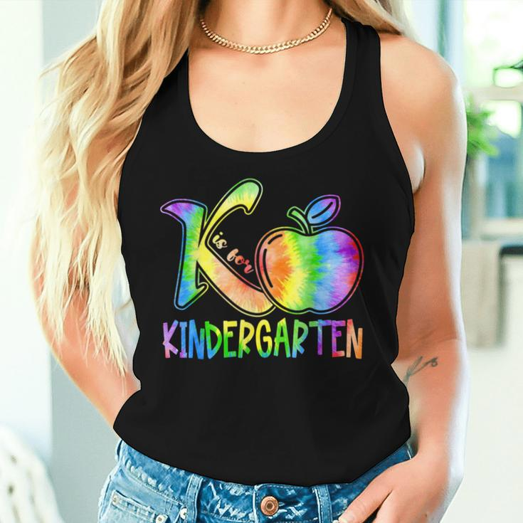 K Is For Kindergarten Teacher Tie Dye Back To School Kinder Women Tank Top Gifts for Her