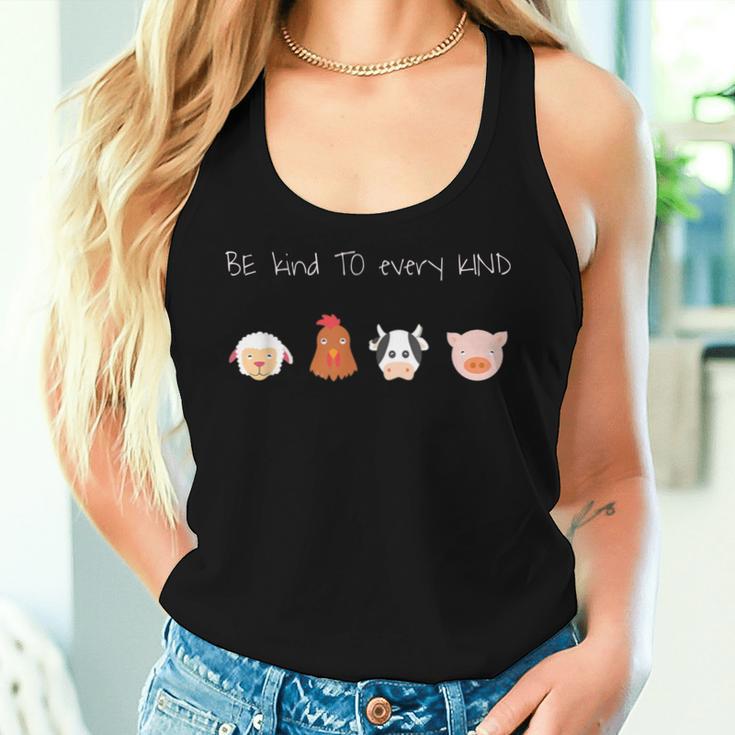 Be Kind To Every Kind Vegan Vegetarian Animal Rights Women Tank Top Gifts for Her