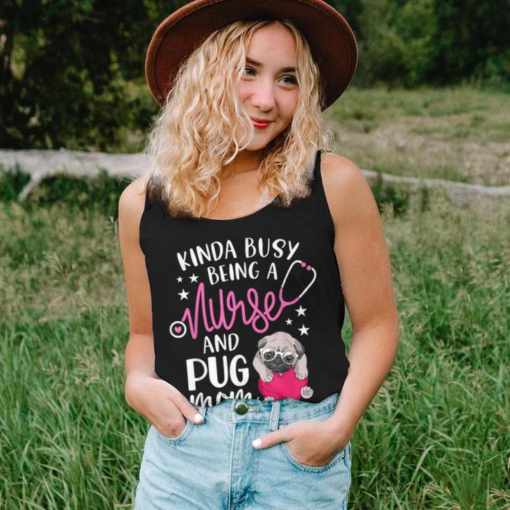 Kinda Busy Being A Nurse And A Pug Mom Rn Nurse Women Tank Top Gifts for Her
