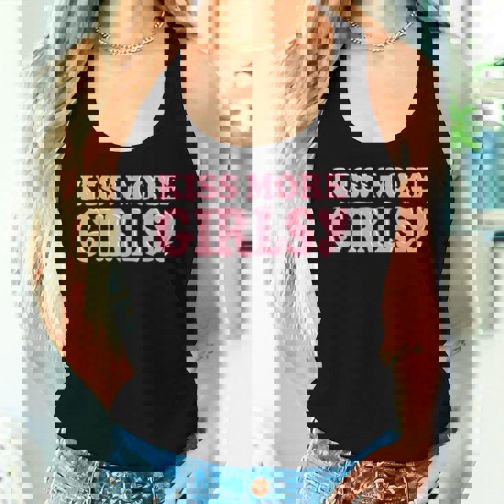 Kiss More Girls Cute Lesbian Quote Lgbt Pride Month Women Tank Top Gifts for Her
