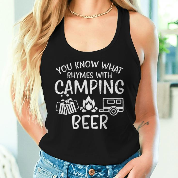 You Know What Rhymes With Camping Camper Dad Women Women Tank Top Gifts for Her