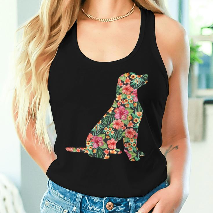 Labrador Flower Dog Silhouette Floral Men Women Tank Top Gifts for Her