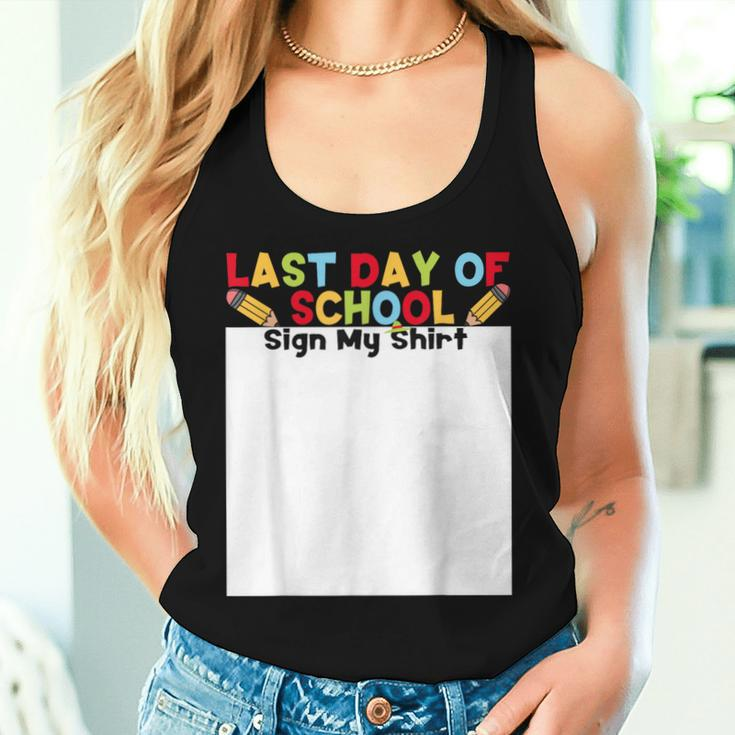 Last Day Of School Sign My Teacher Student 2024 Women Tank Top Gifts for Her