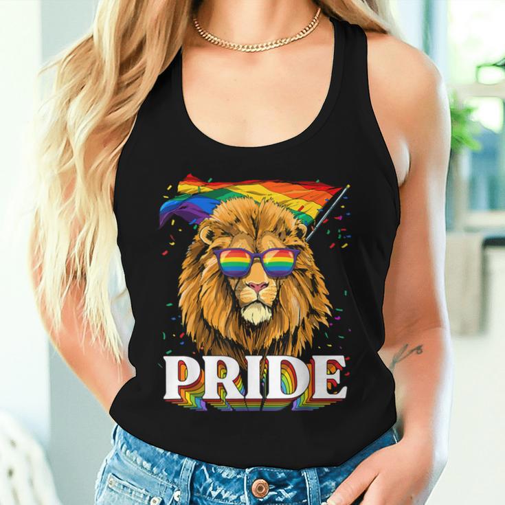 Lgbt Lion Gay Pride Lgbtq Rainbow Flag Sunglasses Women Tank Top Gifts for Her