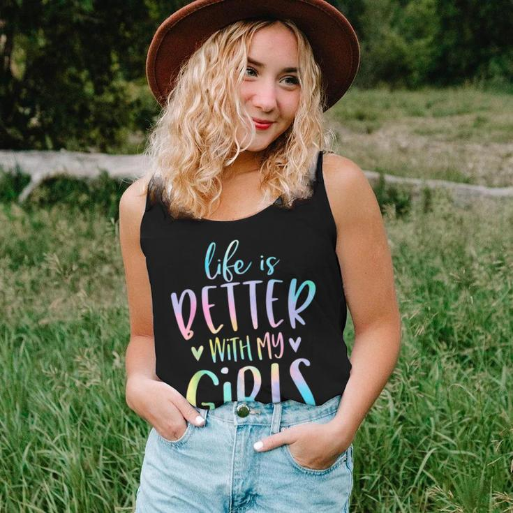 Life Is Better With My Girls Mom Of Girls Tie Dye Women Tank Top Gifts for Her