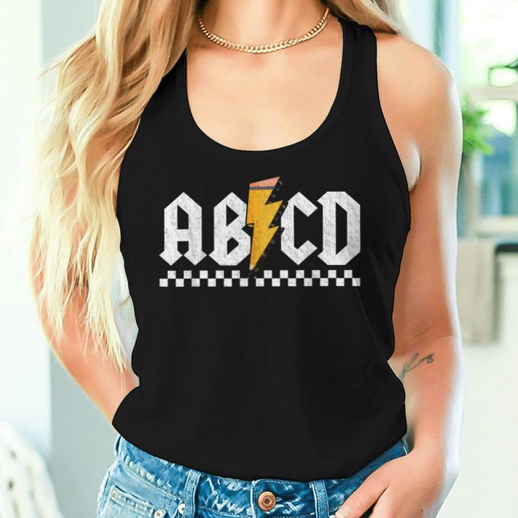 Lightning Pencil Rock'n Roll Abcd Teacher Back To School Kid Women Tank Top Gifts for Her