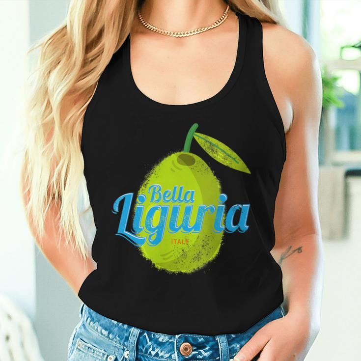 Liguria Retro Olive Italy Vintage Souvenir Women Tank Top Gifts for Her