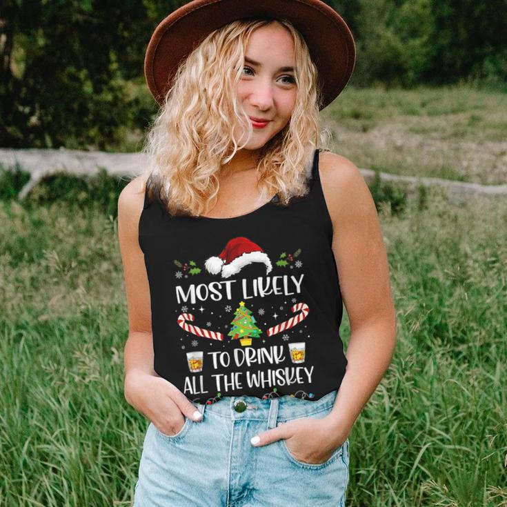 Most Likely To Drink All The Whiskey Family Christmas Women Tank Top Gifts for Her