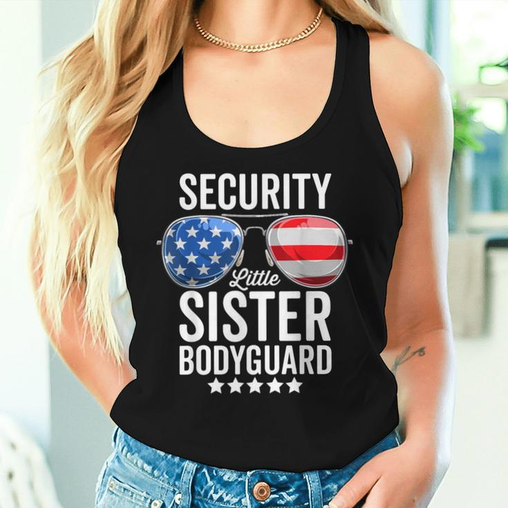 Little Sister Security Big Brother Security Women Tank Top Gifts for Her