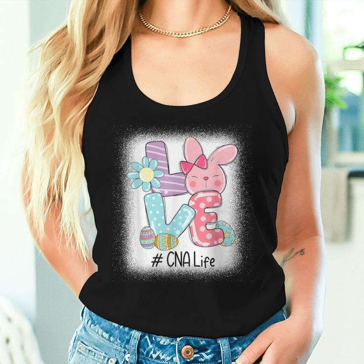Love Bunny Cna Nurse Life Bleached Easter Day Cute Bunny Women Tank Top Gifts for Her