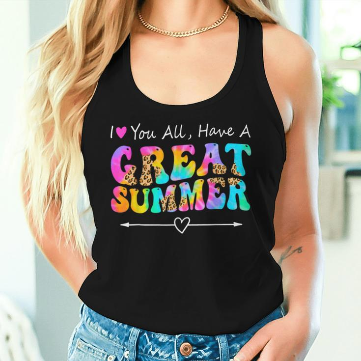 I Love You All Have A Great Summer Groovy For Teachers Women Tank Top Gifts for Her