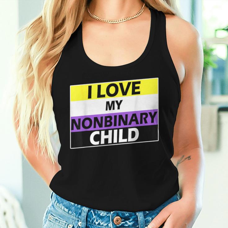 I Love My Nonbinary Child Lgbt Non Binary Awareness Dad Mom Women Tank Top Gifts for Her