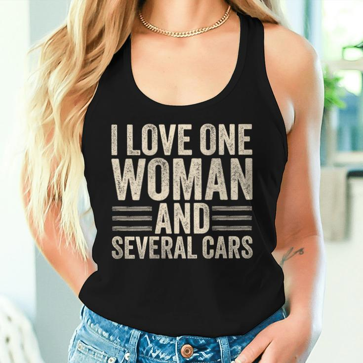I Love One Woman And Several Cars Mechanic Car Lover Husband Women Tank Top Gifts for Her