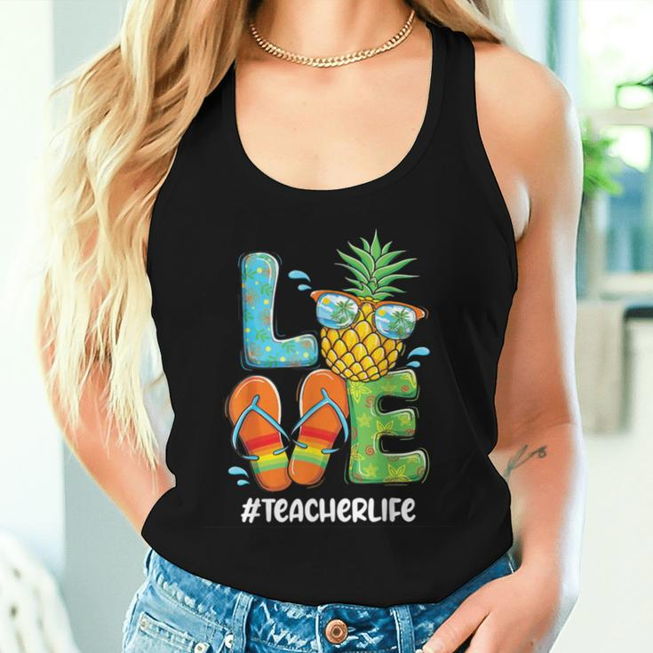 Love Pineapple Summer Teacher Life Women Tank Top Gifts for Her