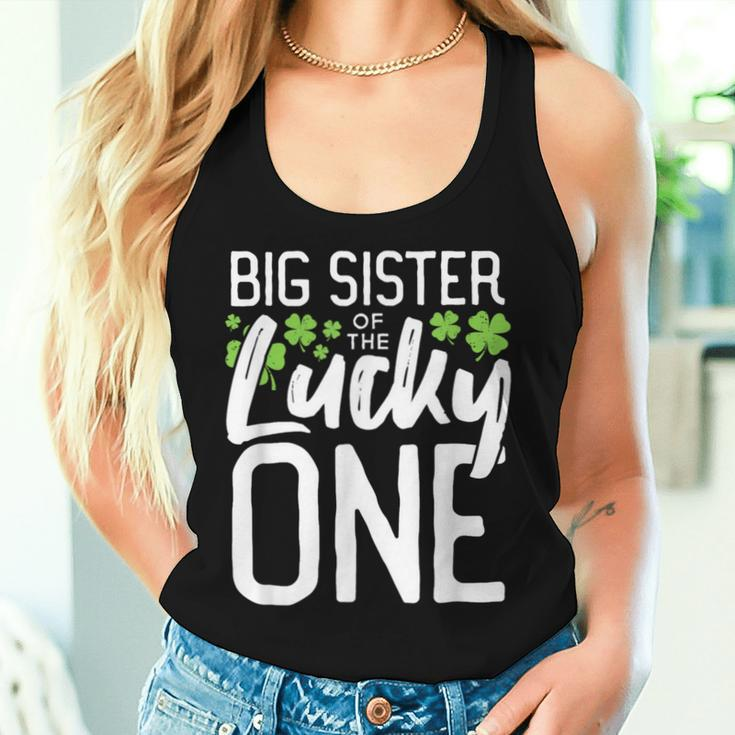 Lucky One First Birthday Big Sister Family St Patrick's Day Women Tank Top Gifts for Her
