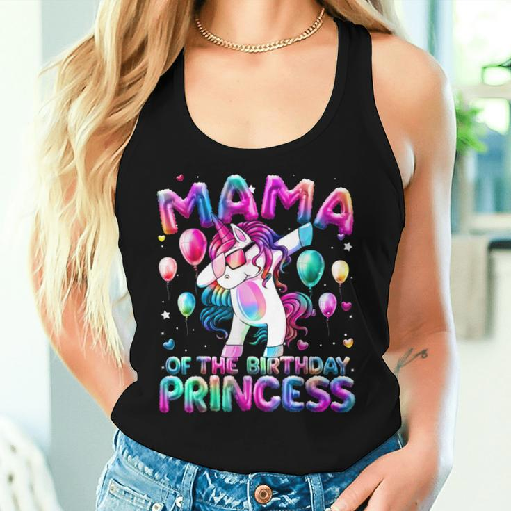 Mama Of The Birthday Princess Girl Dabbing Unicorn Mom Women Tank Top Gifts for Her