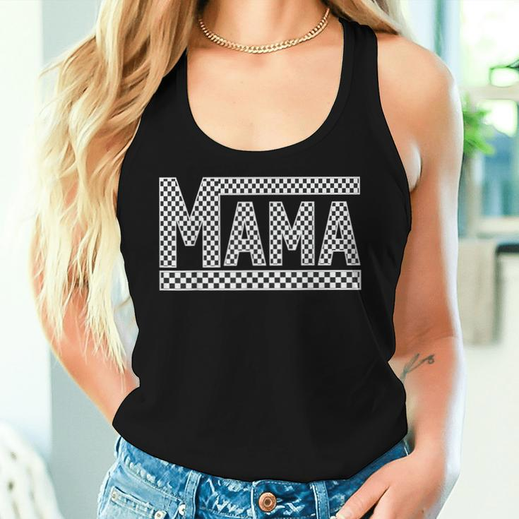 Mama Checkered Mother Mom Racing Pit Crew Women Tank Top Gifts for Her