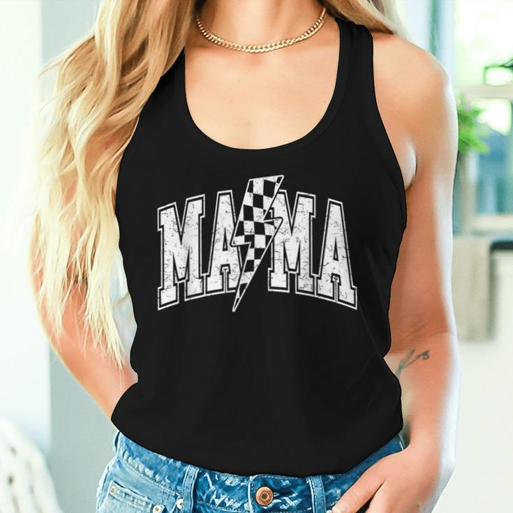 Mama Lightning Bolt Checkered Mother's Day Varsity For Mom Women Tank Top Gifts for Her