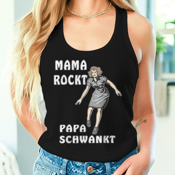 Mama Rockt Papa Schwankt Kind Familie Mama Tank Top Frauen Geschenke für Sie