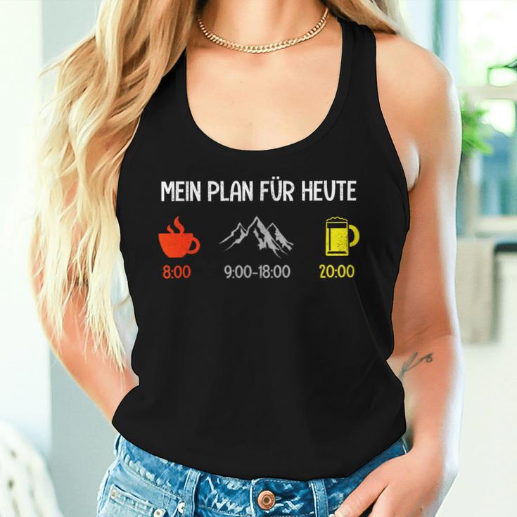 Mein Plan Für Heute Kaffee Berge Beer Hiking Alcohol Tank Top Frauen Geschenke für Sie