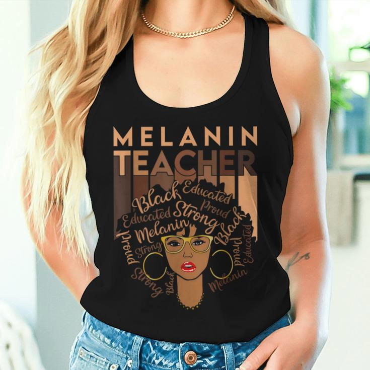 Melanin Teacher Black History Month Afro Black Teacher Women Women Tank Top Gifts for Her