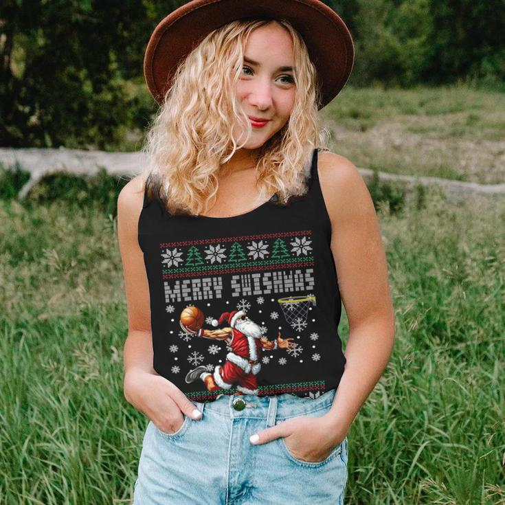Merry Swishmas Ugly Christmas Basketball Christmas Women Women Tank Top Gifts for Her