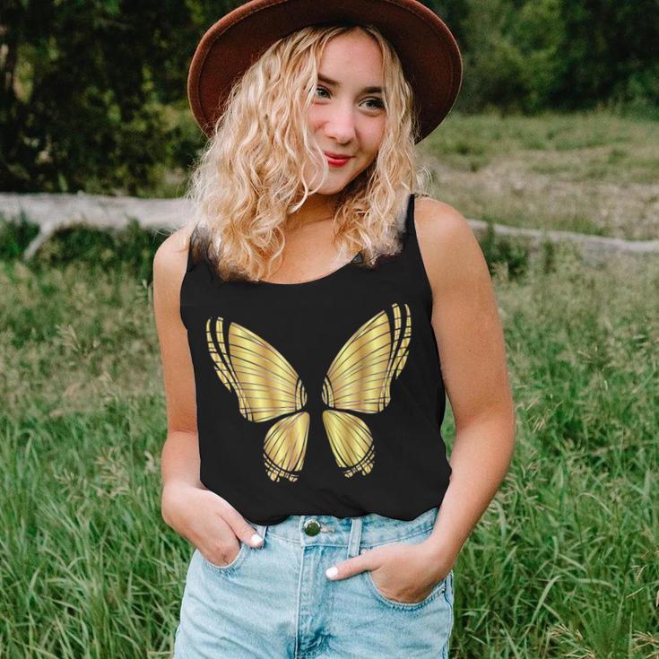 Metallic Gold Butterfly Garden Flying Women Tank Top Gifts for Her