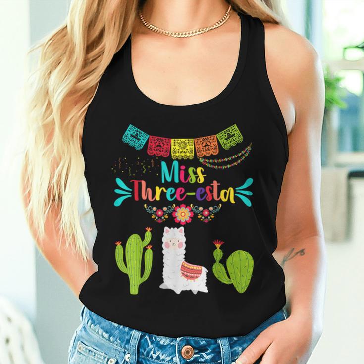 Miss Fiesta Three-Esta Girl 3Rd Birthday Mexican Party Women Tank Top Gifts for Her