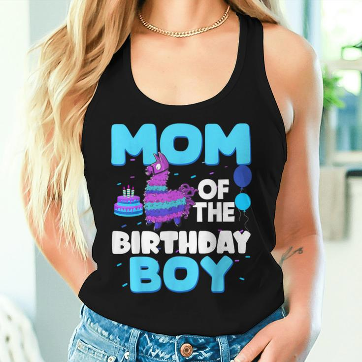 Mom Of The Birthday Boy Llama Mom And Dad Family Party Women Tank Top Gifts for Her