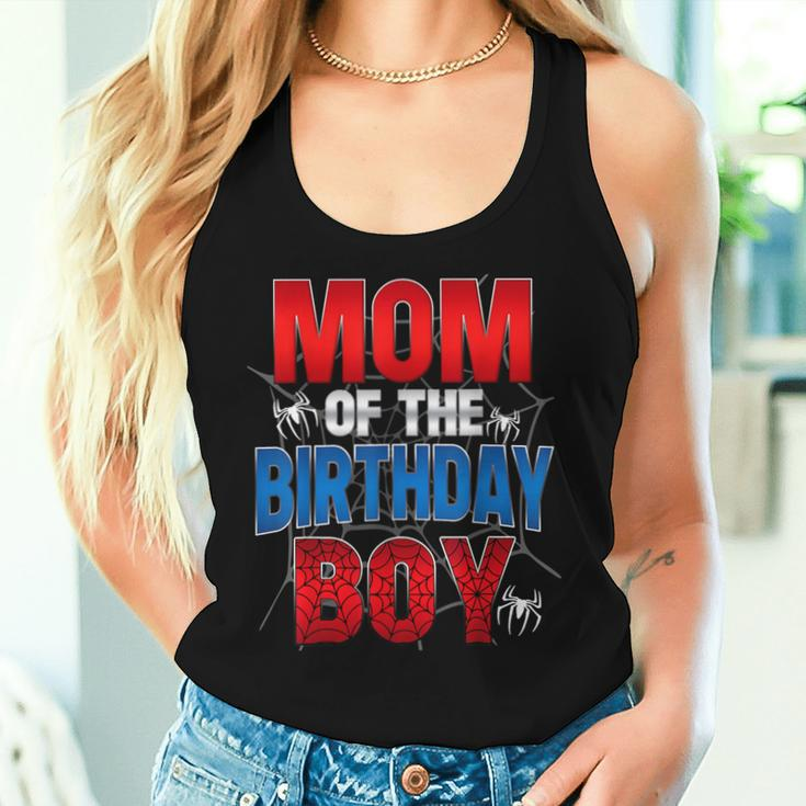 Mom Of The Birthday Boy Matching Family Spider Web Women Tank Top Gifts for Her