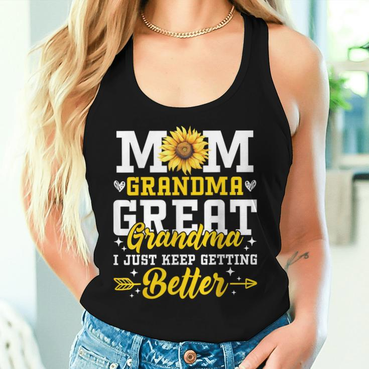 Mom Grandma Great Grandma Mother's Day 2024 Sunflower Women Women Tank Top Gifts for Her