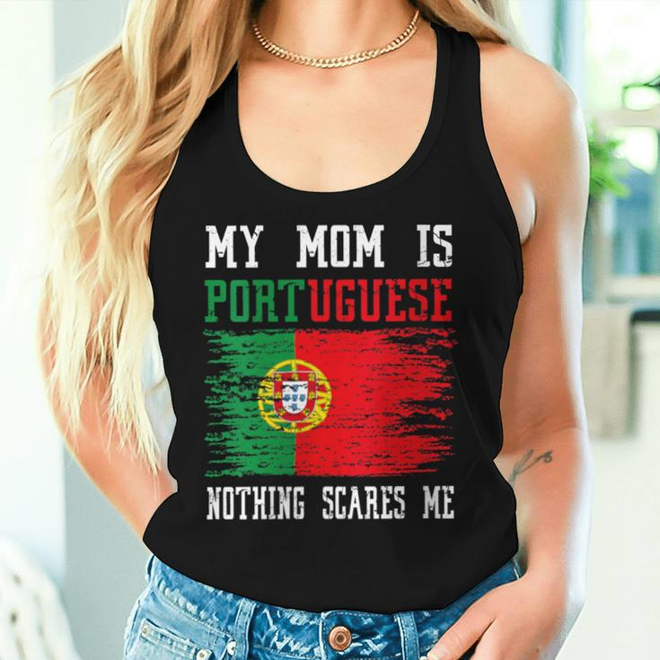 My Mom Is Portuguese Nothing Scares Me Vintage Portugal Flag Women Tank Top Gifts for Her