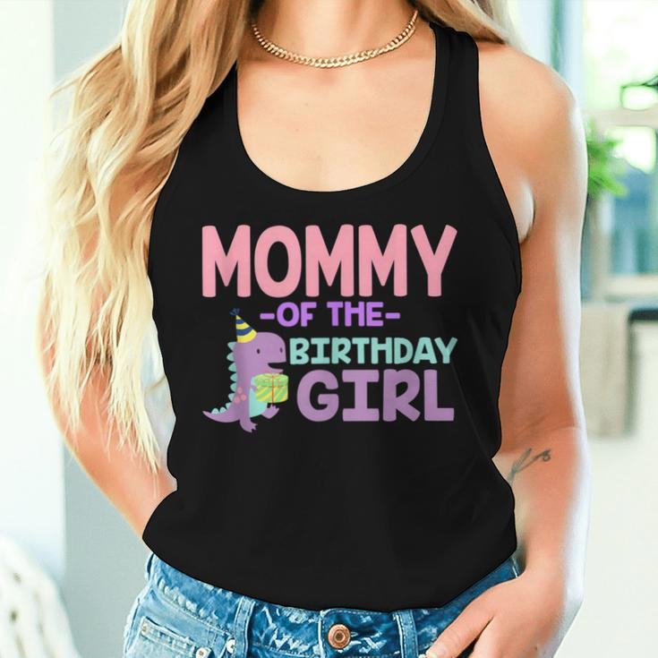 Mommy Of The Birthday For Girl Saurus Rex Dinosaur Party Women Tank Top Gifts for Her
