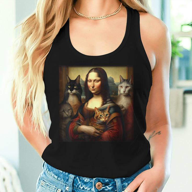 Mona Lisa Leonardo Da Vinci Cat Lady Cat Mom Cat Lover Women Tank Top Gifts for Her