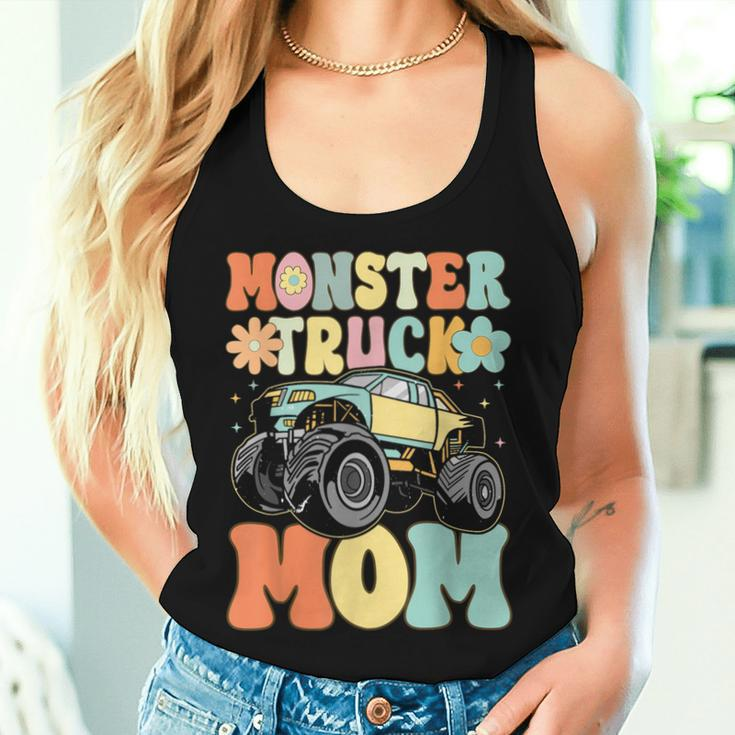 Monster Truck Mom Groovy Truck Lover Mom Female Women Tank Top Gifts for Her