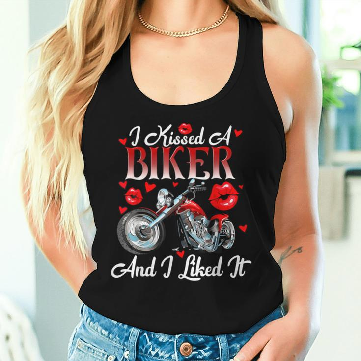 Motorcyle Girl Wife I Kissed A Biker And I Liked It Women Tank Top Gifts for Her